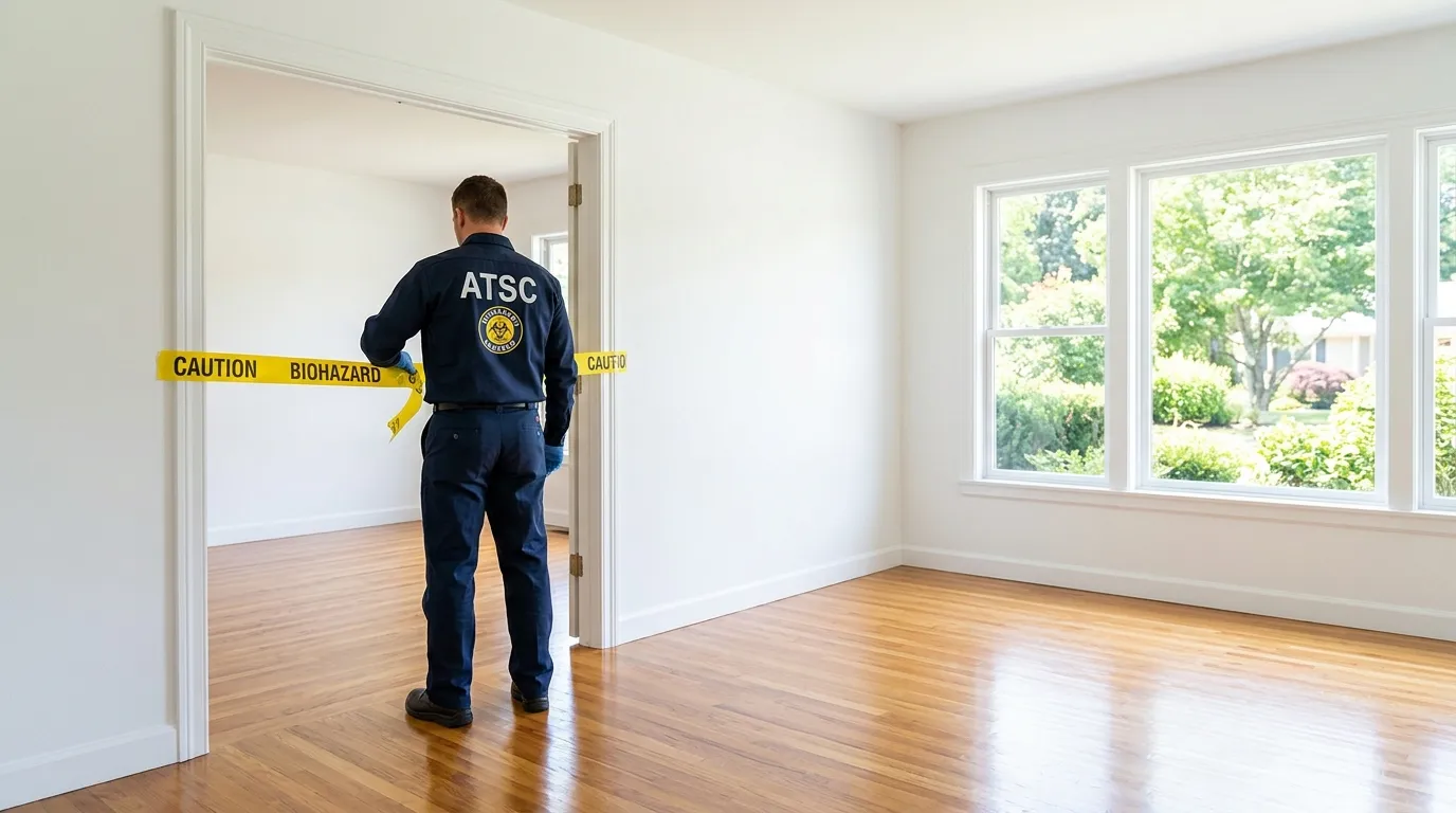 Certified biohazard cleanup crew performing Crime Scene Cleanup in Pumphrey